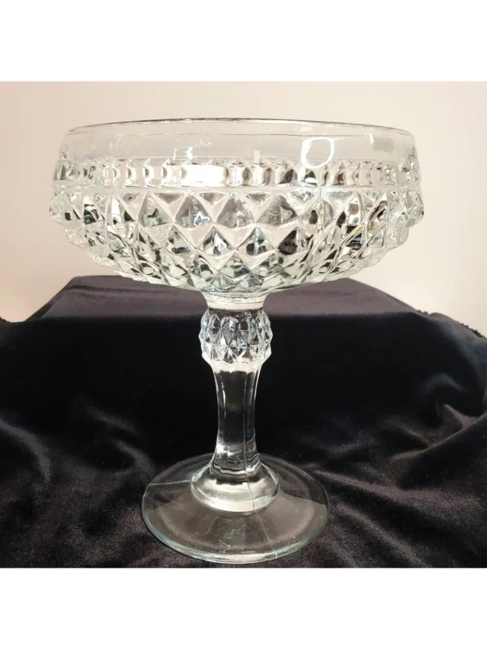 Vintage Pedestal Candy Dish Indiana Glass Victorian Regency Fancy MCM Americana